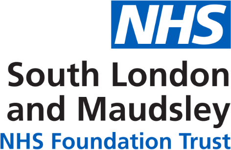 South London and Maudsley NHS Foundation Trust logo.