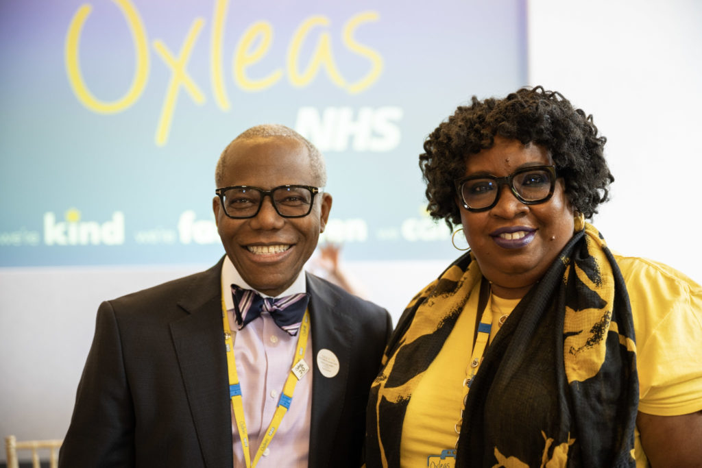Dr Ify Okocha is Chief Executive of Oxleas NHS Foundation Trust, and Medical Director, Abi Fadipe, at the GOOHC event