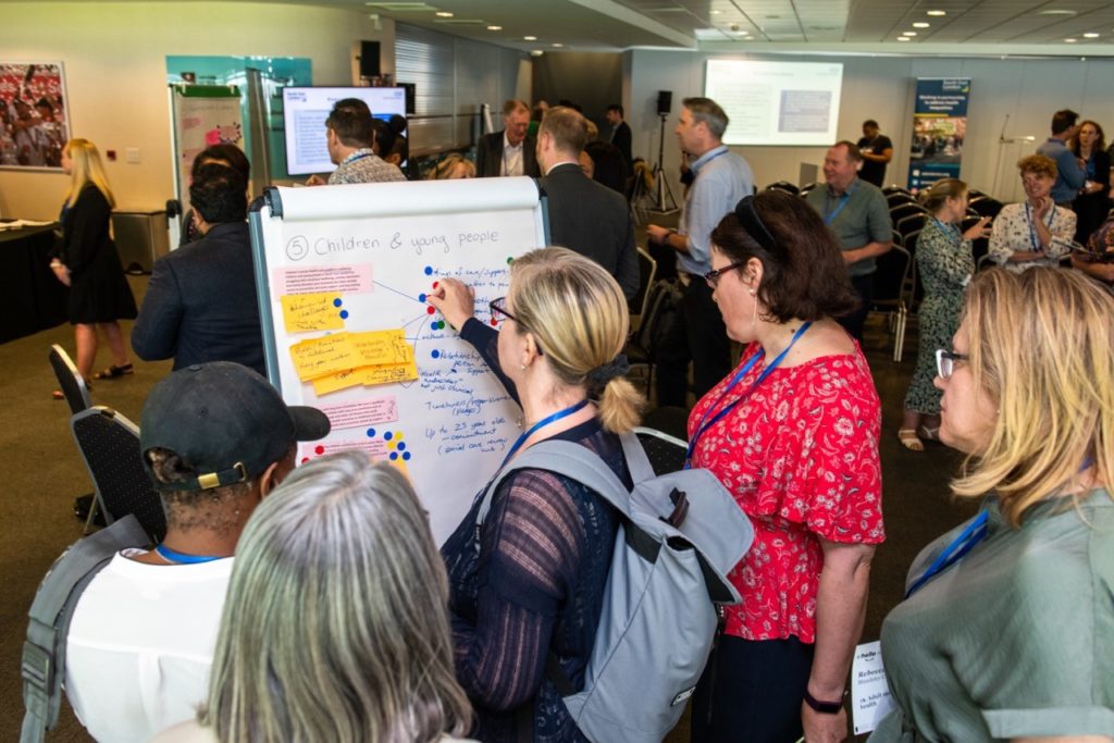 Health and care leaders working in groups at the Kia Oval Event to identify future priorities for our health and care system