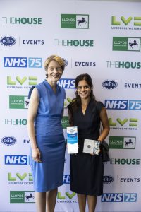 Dr Devina Maru with Amanda Pritchard, Chief Executive of the NHS in England at the NHS Parliamentary Awards