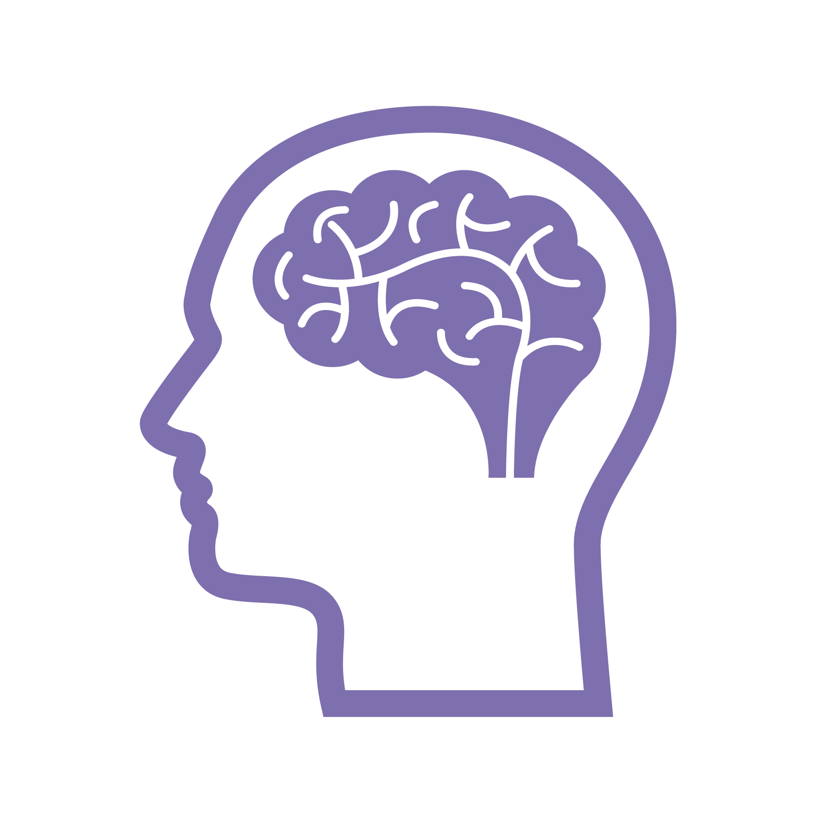 Icon of a head with the brain visible