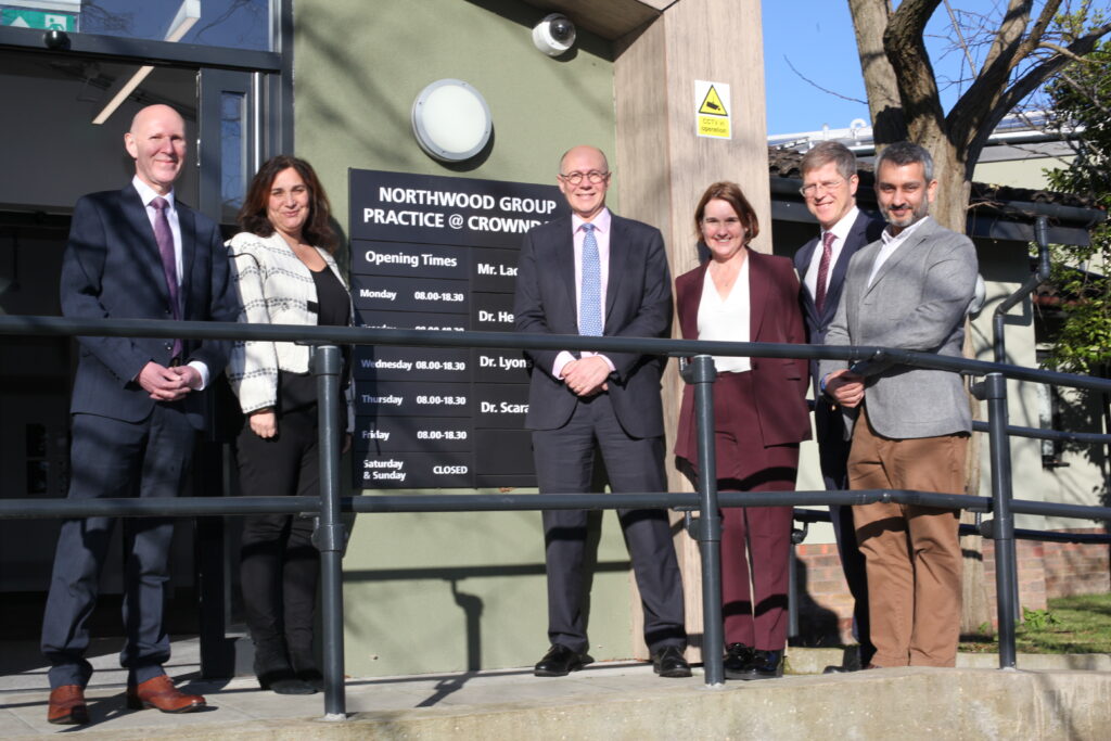 Sir Stephen Powis and a group of NHS professionals visit Northwood Group Practice to learn about the south east London ICS overprescribing project.