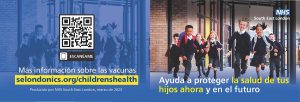 NHS SE London Childhood Immunisations reminder card March 2023 Spanish