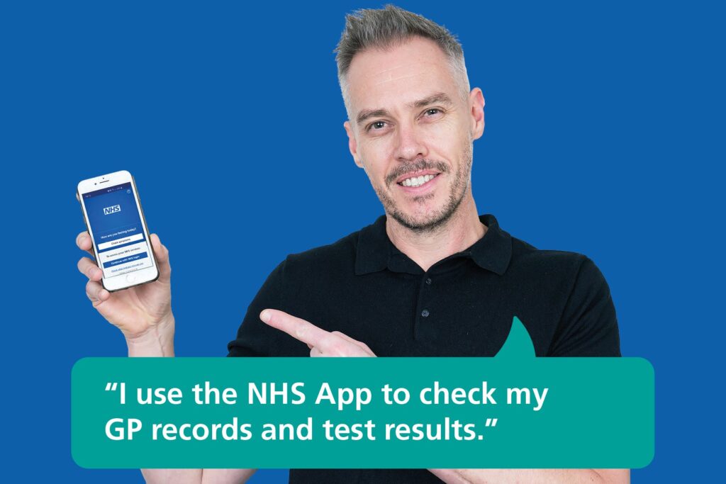 I use the NHS App to check my GP records and test results.