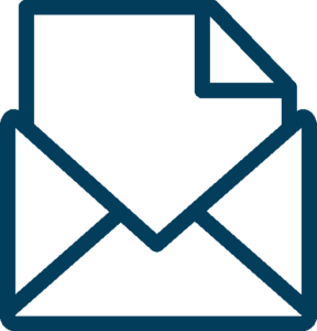 Icon of an open envelope with a white sheet
