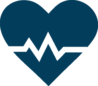 Icon of a heart with a stylised electrocardiogram